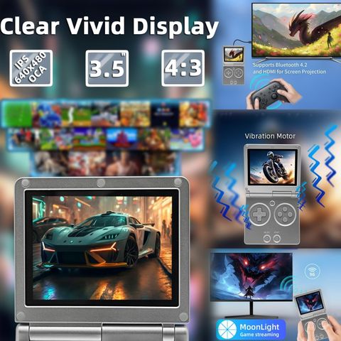  Máy Chơi Game Cầm Tay Anbernic RG35XXSP 64GB - Hơn 5000 Game Retro, Pin 3300mAh, Kết Nối TV 