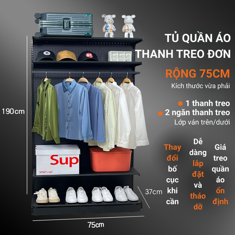  Kệ Tủ Quần Áo Module CloakBoard 9SPACE - Khung Sắt Tối Giản, Lưu Trữ Tiện Lợi 