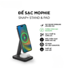  Đế sạc Mophie Snap+ Stand & Pad với tính năng hỗ trợ sạc nhanh và thiết kế tiện lợi cho nhiều thiết bị 
