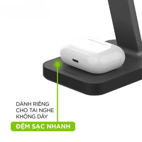  Đế sạc Mophie Snap+ Stand & Pad với tính năng hỗ trợ sạc nhanh và thiết kế tiện lợi cho nhiều thiết bị 
