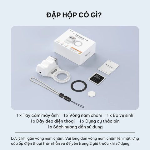  TELESIN Tay Cầm Chụp Ảnh Từ Tính Cho Điện Thoại Kèm Remote -  Chụp Ảnh Chuyên Nghiệp 360° 