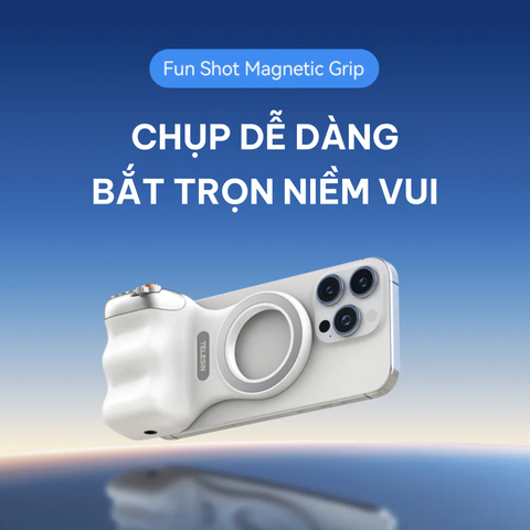  TELESIN Tay Cầm Chụp Ảnh Từ Tính Cho Điện Thoại Kèm Remote -  Chụp Ảnh Chuyên Nghiệp 360° 