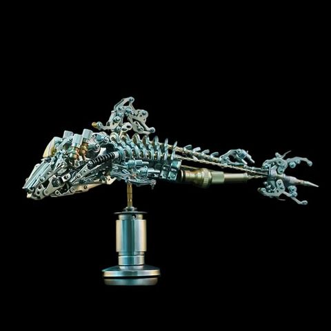  Mô Hình Cá Voi Cá Động Vật Cơ Khí DIY 3D Kim Loại Phong Cách Steam Punk 