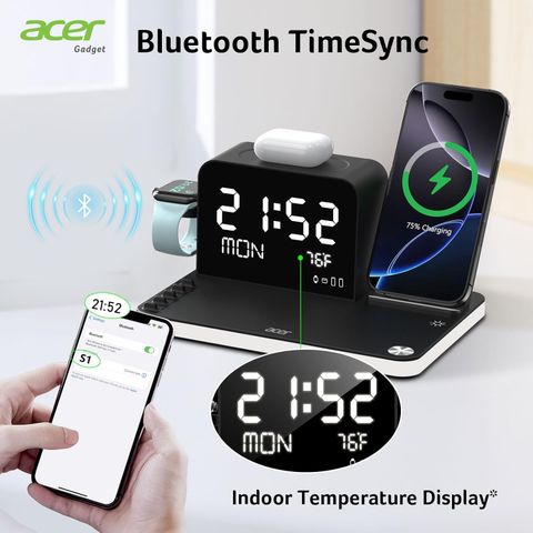  Trạm sạc không dây acer 7 trong 1 - Tích hợp đồng hồ thông minh 