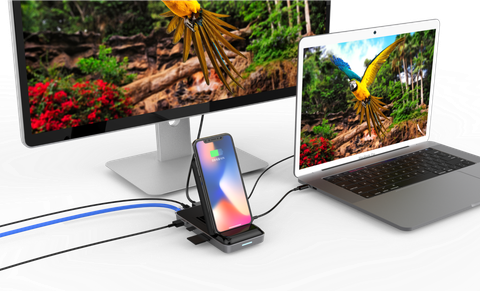  Đế sạc kiêm cổng chuyển HyperDrive 7.5W Wireless Charger USB C Hub 