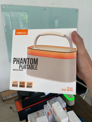  Loa Bluetooth Recci RSK-W40 – Loa Kép 16W, Hiệu Ứng Đèn LED, Pin 4000mAh, Âm Thanh Siêu Trầm 