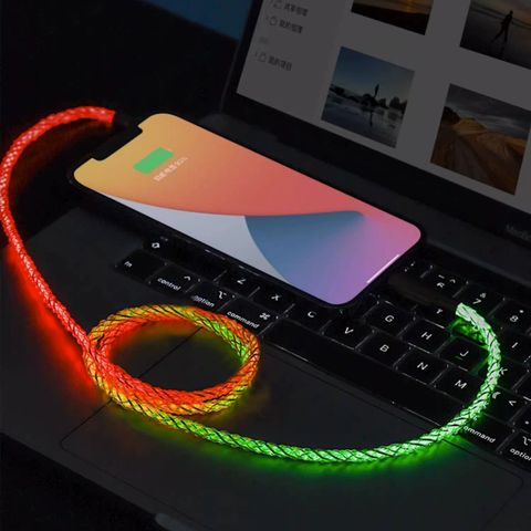  Cáp dữ liệu USB Type-C phát sáng RGB Streaming 60W sạc siêu nhanh 