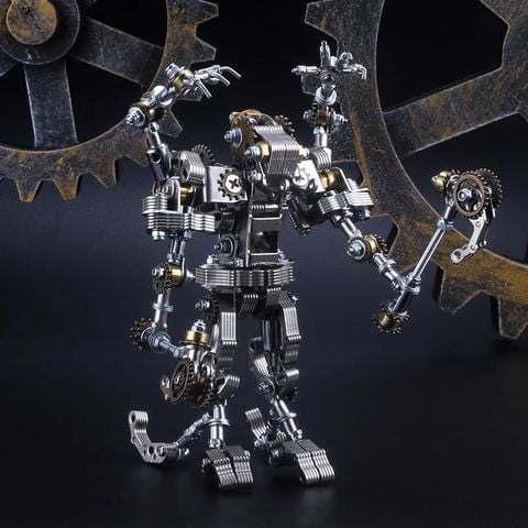  Bộ Lắp Ráp Mô Hình Kim Loại DIY 3D Mecha Priest với Rìu Bánh Răng 256 Mảnh - Giá Đỡ Điện Thoại 2 trong 1 