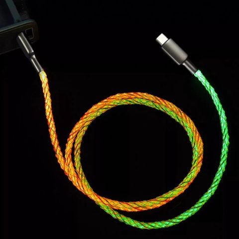  Cáp dữ liệu USB Type-C phát sáng RGB Streaming 60W sạc siêu nhanh 