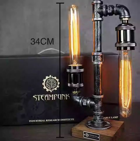  Đèn LED để bàn trang trí phong cách công nghiệp cổ điển 2 bóng đèn 9space 