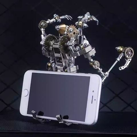  Bộ Lắp Ráp Mô Hình Kim Loại DIY 3D Mecha Priest với Rìu Bánh Răng 256 Mảnh - Giá Đỡ Điện Thoại 2 trong 1 