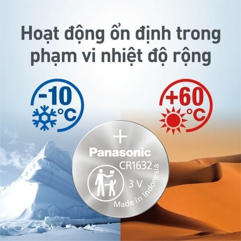  Pin CR1632 Panasonic 3V Lithium – Vỉ 5 Viên, Chính Hãng, Sản Xuất Tại Indonesia 