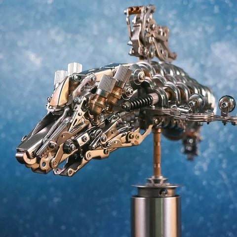  Mô Hình Cá Voi Cá Động Vật Cơ Khí DIY 3D Kim Loại Phong Cách Steam Punk 