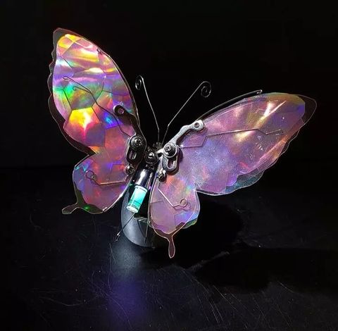  Mô hình 3D DIY Steampunk Bươm bướm ảo ảnh kim loại đầy màu sắc 