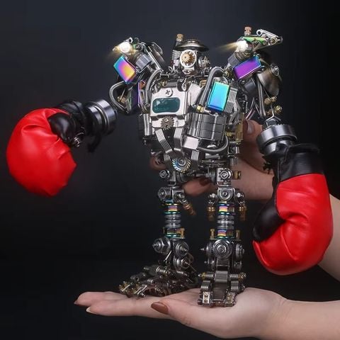  Mô hình 3D DIY bằng Kim Loại Sắt Cơ Khí Robot Đấm Bốc Hủy Diệt Kèm Loa Bluetooth 
