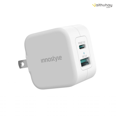  Sạc Nhanh Iphone 13 I 12 20W Innostyle Minigo Pro III Dual PD/QC3.0 IC20-2PDWHI 