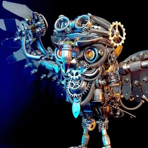  Mô hình ghép Cú Đêm 3D DIY Steampunk Kim Loại 