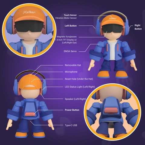  Robot Meteer AI Trò Chuyện Thông Minh - Nhảy Theo Nhạc, Kết Nối Bluetooth 