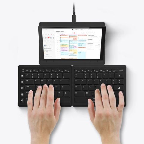  Bàn phím Tetra - Bố cục chia tách công thái học, Tích hợp màn hình cảm ứng 8 inch, Kết nối không dây Bluetooth 