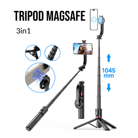  Tripod xoay 360º dùng làm gậy selfie, giá đỡ điện thoại, camera có hỗ trợ magsafe 