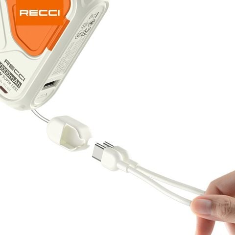  [HÀNG SẴN GIAO NGAY] Sạc Dự Phòng Recci RPBA06WHITE - Dung Lượng 10000mAh, Sạc Nhanh 22.5W 