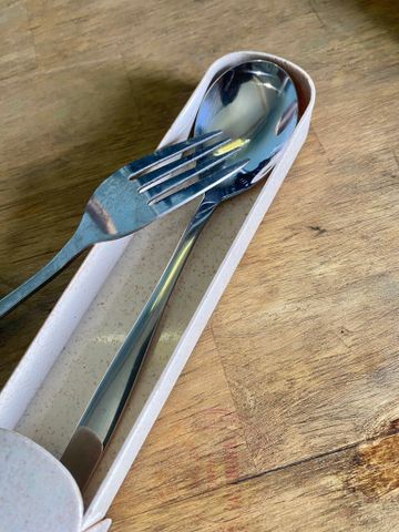  [QUÀ TẶNG] Bộ đũa muỗng inox, hộp lúa mạch tiện lợi bảo vệ môi trường 