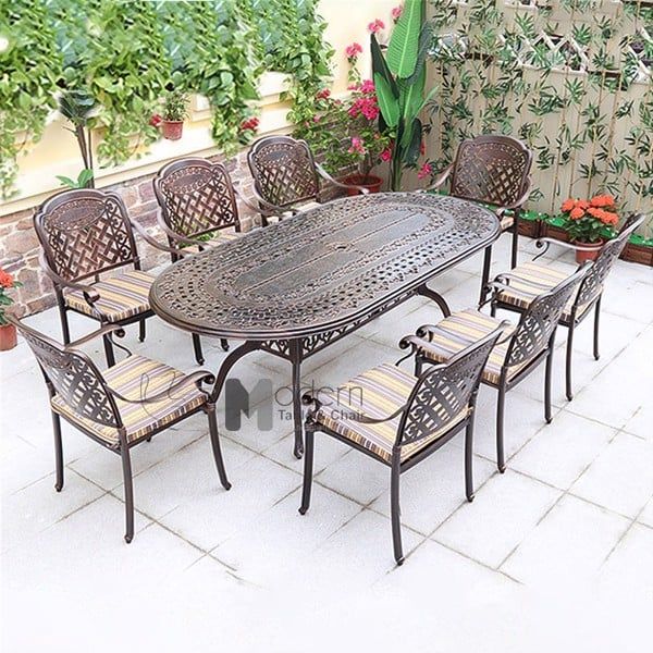 Ghế ăn nhôm đúc có tay vịn CC2015-A