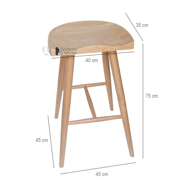 Ghế gỗ quầy bar không lưng CB Nemo-75W