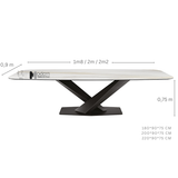 Bộ bàn ăn mặt đá 4 ghế nệm Stratos-18E_Eco 29A-P