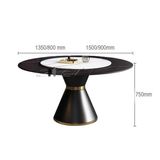 Bộ bàn ăn tròn xoay 6 ghế TN JUPITER 2A-135E_LUX 16A-P