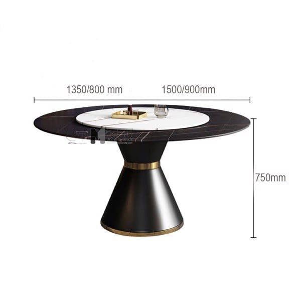 Bộ bàn ăn tròn xoay 6 ghế TN JUPITER 2A-135E_LUX 16A-P