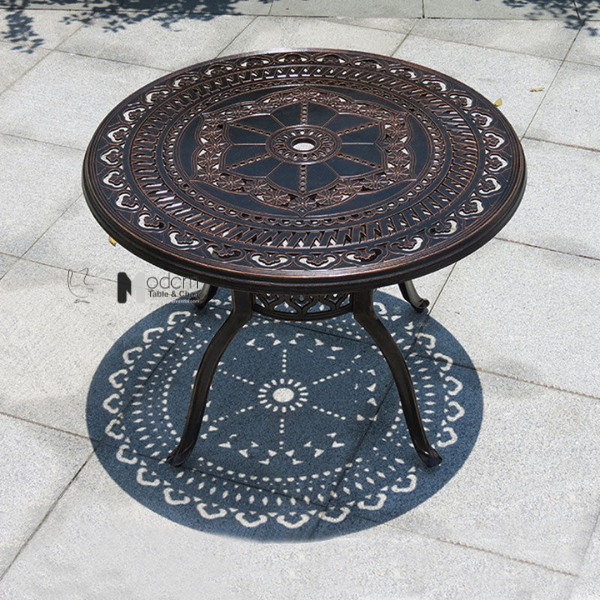 Bàn ăn tròn 1m2 nhôm đúc TE2022-120A