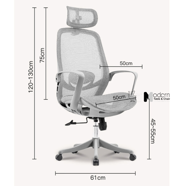 Ghế xoay văn phòng lưng lưới có tựa đầu CM4558-M