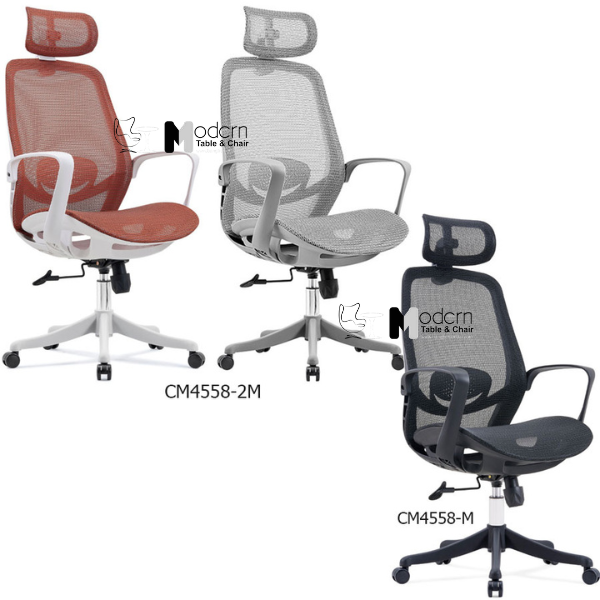 Ghế xoay văn phòng lưng lưới có tựa đầu CM4558-M