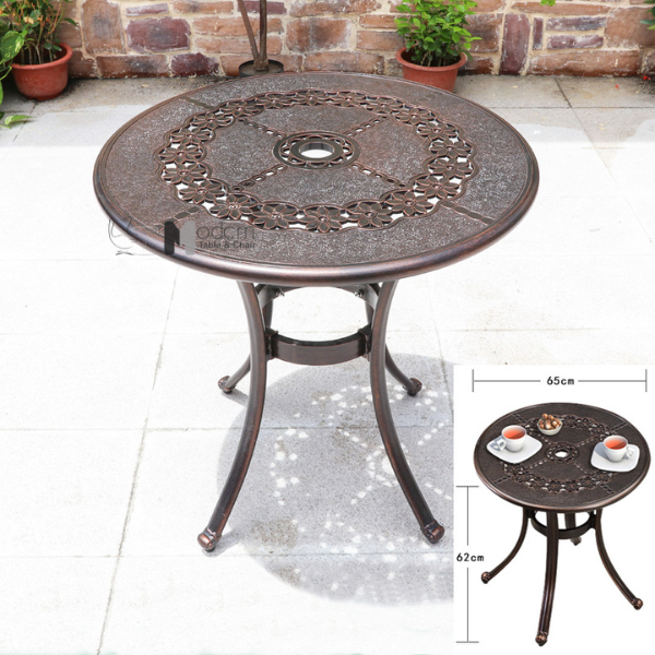 Bàn tròn nhôm đúc ban công TE2025-65A