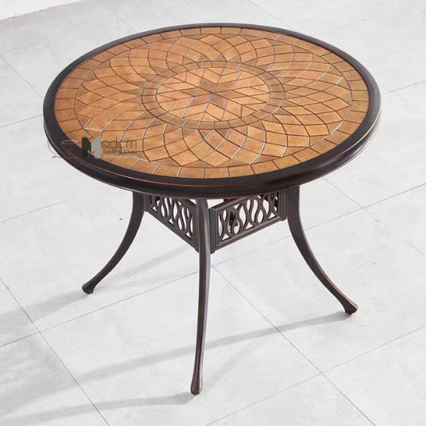 Bàn tròn 83cm ngoài trời mặt đá TE2023-83A