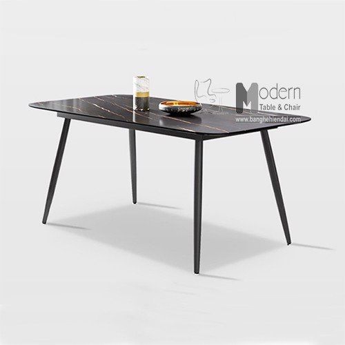 Bộ bàn mặt đá phiến dành cho 4 ghế nệm da nhập khẩu sang trọng