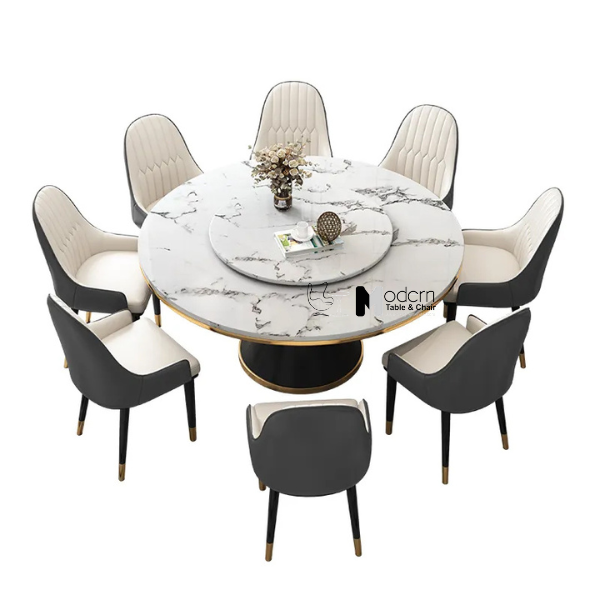 Bàn ăn 2 mặt đá tròn xoay 1m5 TN Jupiter 3A-150E