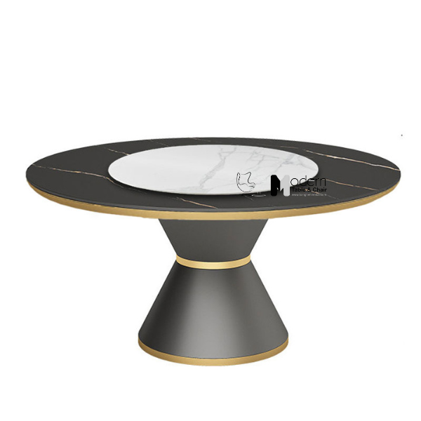 Bàn ăn 2 mặt đá tròn xoay 1m35 TN JUPITER 3A-135E