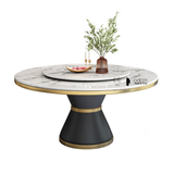 Bàn ăn 2 mặt đá tròn xoay 1m35 TN JUPITER 3A-135E