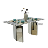 Bàn ăn chữ nhật 1m6 mặt đá vi tinh thể sang trọng TN Luxury 5B-160E