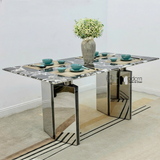 Bàn ăn chữ nhật 1m6 mặt đá vi tinh thể sang trọng TN Luxury 5B-160E