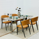 Bàn ăn chữ nhật 1m6 mặt đá vi tinh thể sang trọng TN Luxury 5B-160E