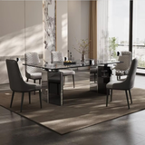 Bàn ăn chữ nhật 1m6 mặt đá vi tinh thể sang trọng TN Luxury 5B-160E