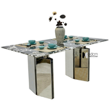 Bàn ăn chữ nhật 1m8 mặt đá vi tinh thể sang trọng TN Luxury 5B-180E