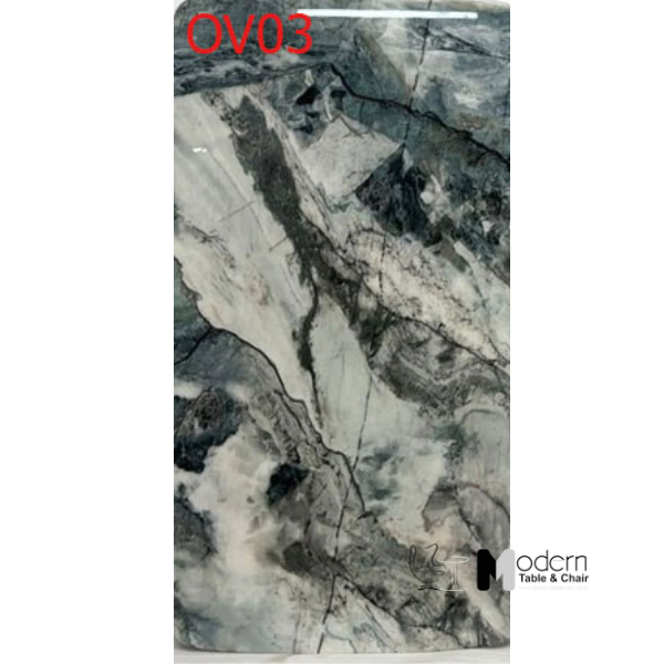 Bàn ăn chữ nhật 1m8 mặt đá vi tinh thể sang trọng TN Luxury 5B-180E