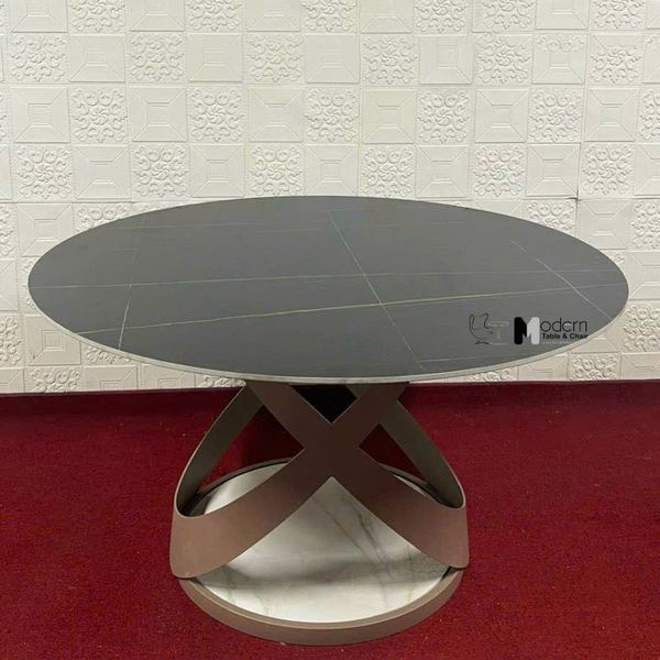 Bàn ăn mặt đá tròn hiện đại TN Univers-135E