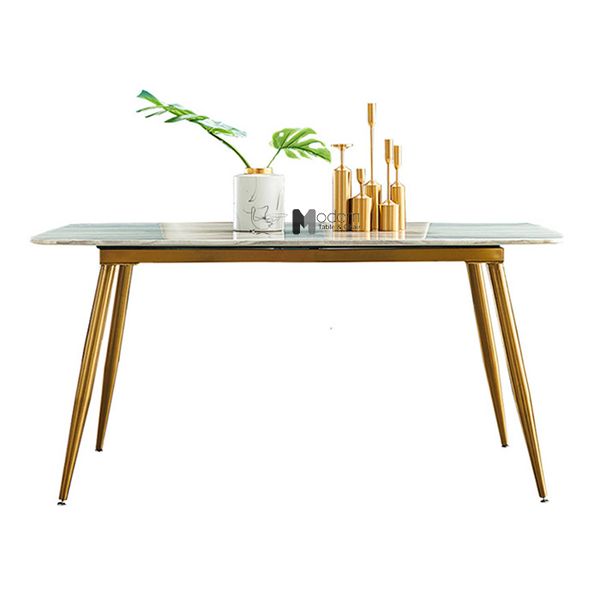 Bộ bàn ăn 6 ghế chân mạ vàng gold TN1228-16E_LUX 14B