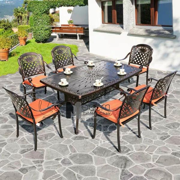 Bàn ăn ngoài trời 1m6 nhôm đúc TE2016-162A