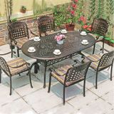 Bàn sân vườn mặt oval 1m8 TE2005-180A